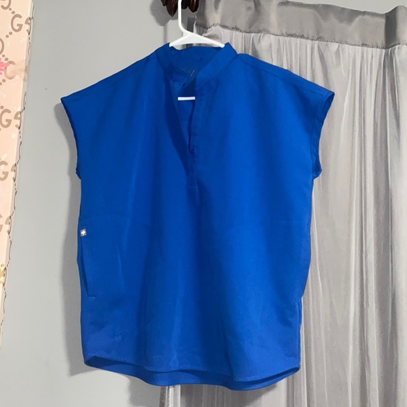 Figs XS royal blue Rafaela top - Picture 1 of 4